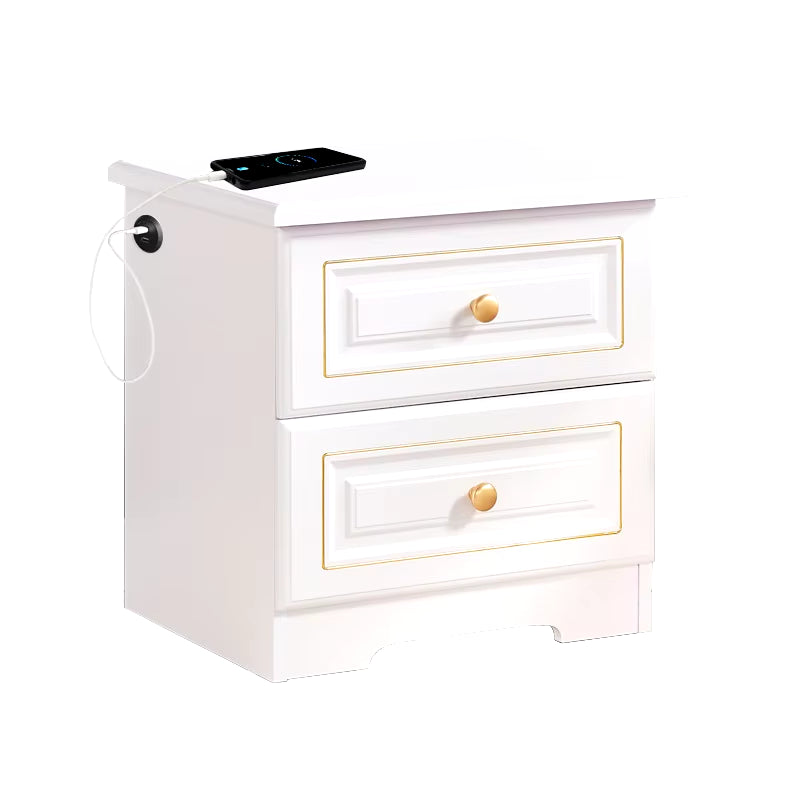 Smart Bedside Table with Wireless USB Charging Creative Multi-Functional Infrared Sensitive LED Light Hotel Night Stands